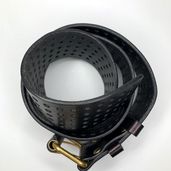 YSL Wide Rectangle Buckle Leather Corset Belt 34 - Picture 4 of 10